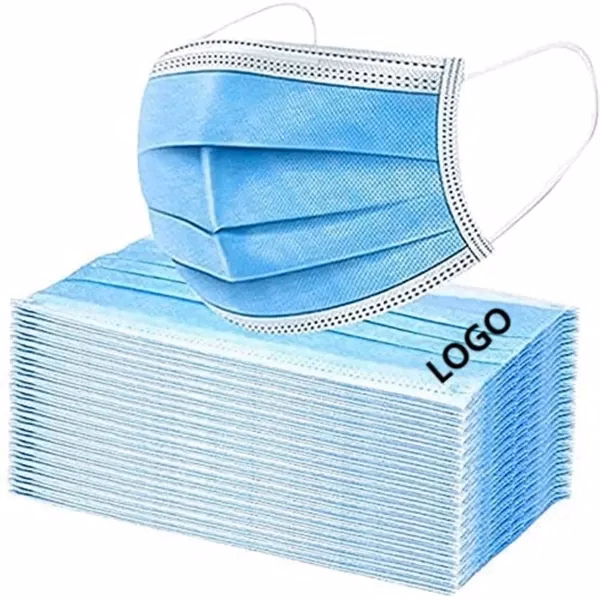 Custom Disposable Face Masks Three-Layer Protection Metal Nose Strip — Safety Promo