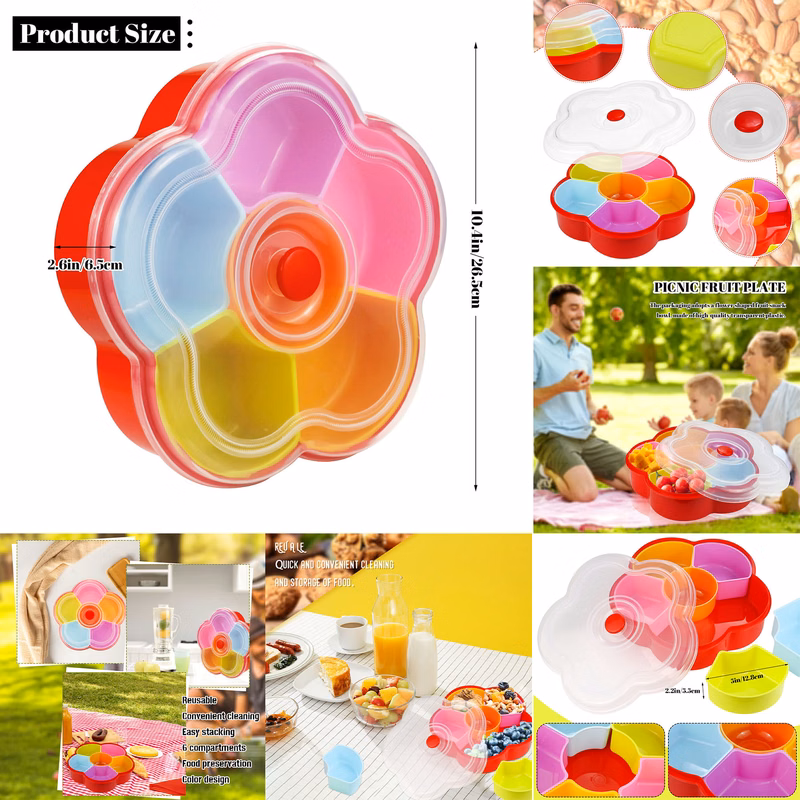 Separable Colored Flower Shaped Fruit Bowl