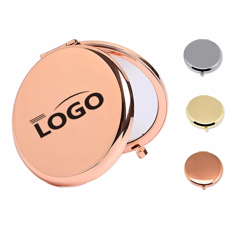 2.56" x 2.56" Round Metal Cosmetic Pocket Mirror