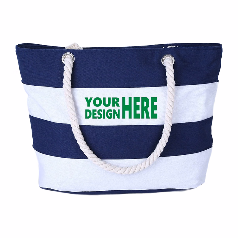 MOQ 50 Eco-Friendly Canvas Shoulder Bag with Jute Rope Handle Personalized