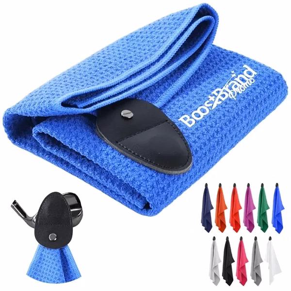 Custom Quick-Dry Microfiber Golf Towel with Magnetic Attachment — Tournament Giveaway