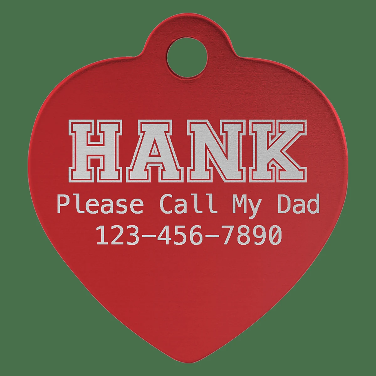 1" x 1" Red Anodized Aluminum Heart Pet Tag 1