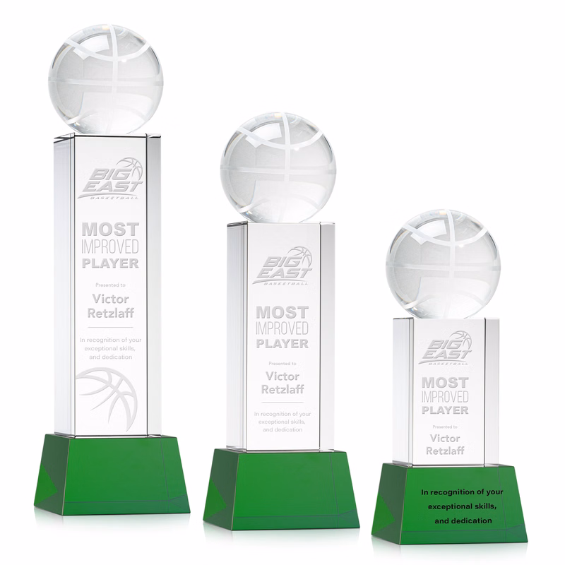 Basketball Award on Belcroft Base - Green