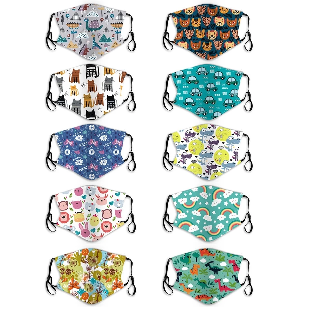 Kids Face Mask w/ Full Color Imprint Cotton Safety Shield 1