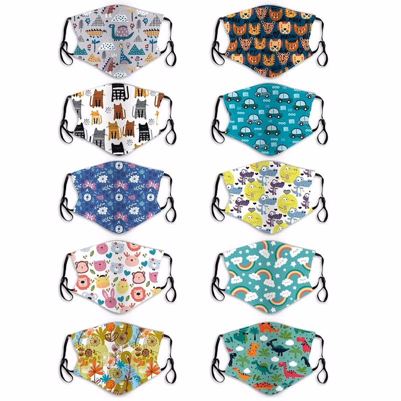 Kids Face Mask w/ Full Color Imprint Cotton Safety Shield