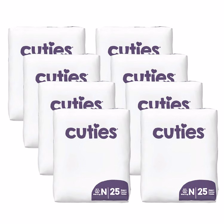 Cuties Diapers - Size 0 Newborn Up to 10 lb 200 Diapers