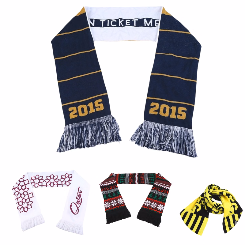 Custom Stadium Knit Jacquard Scarf With Fringe