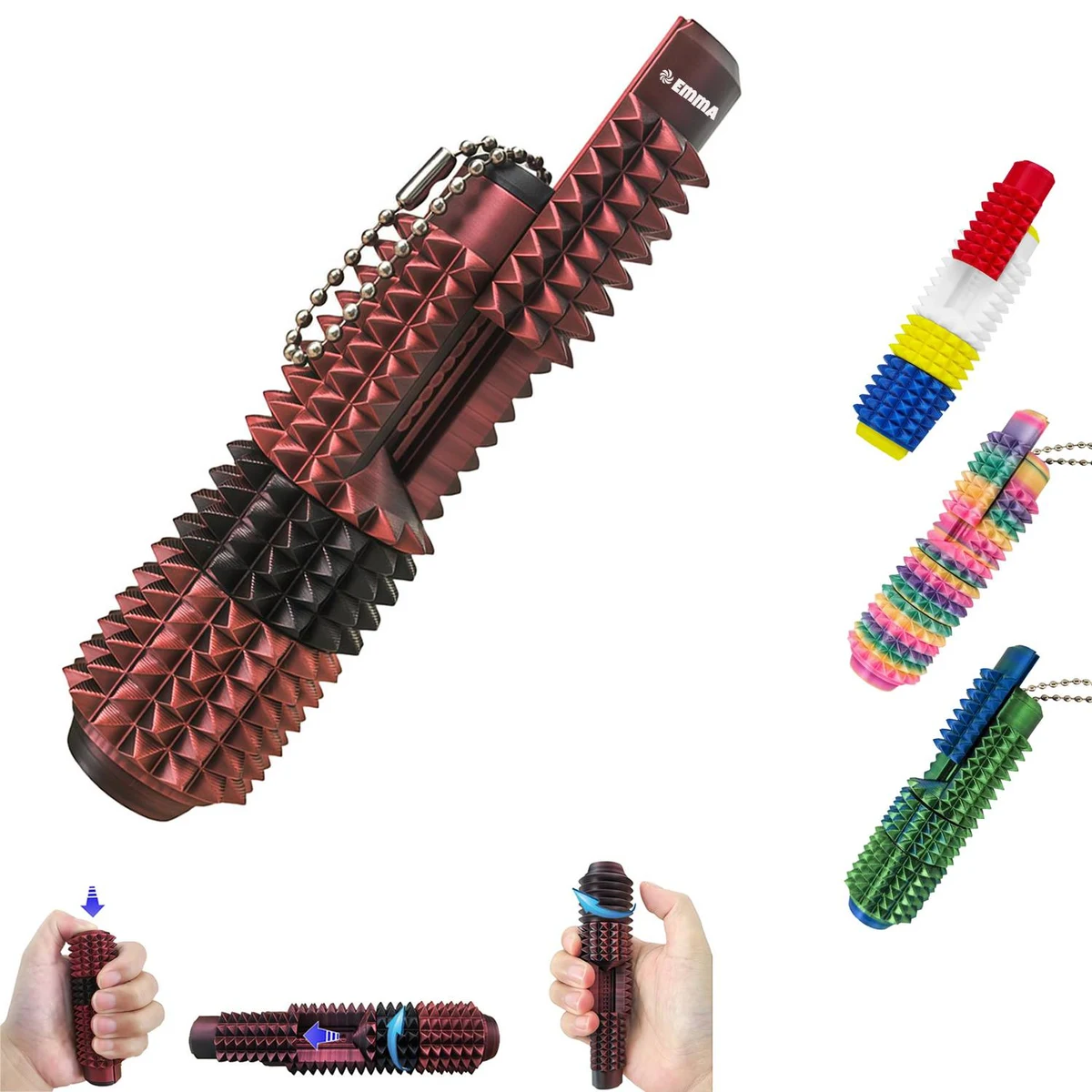 5-in-1 Ouchies Spiky Grippie Stim Fidget Toy Keychain 1