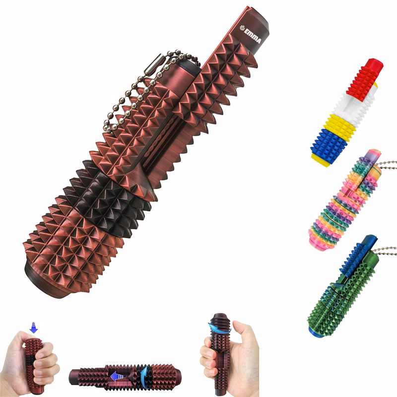 5-in-1 Ouchies Spiky Grippie Stim Fidget Toy Keychain