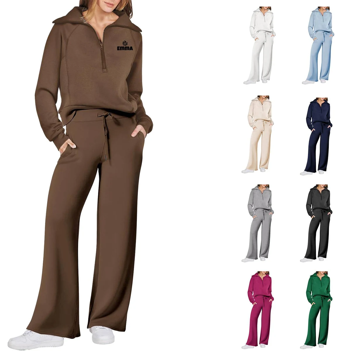 Women's Lounge Zip Sweatsuit Set 1