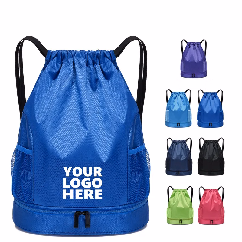 Drawstring Bag with Shoe Compartment