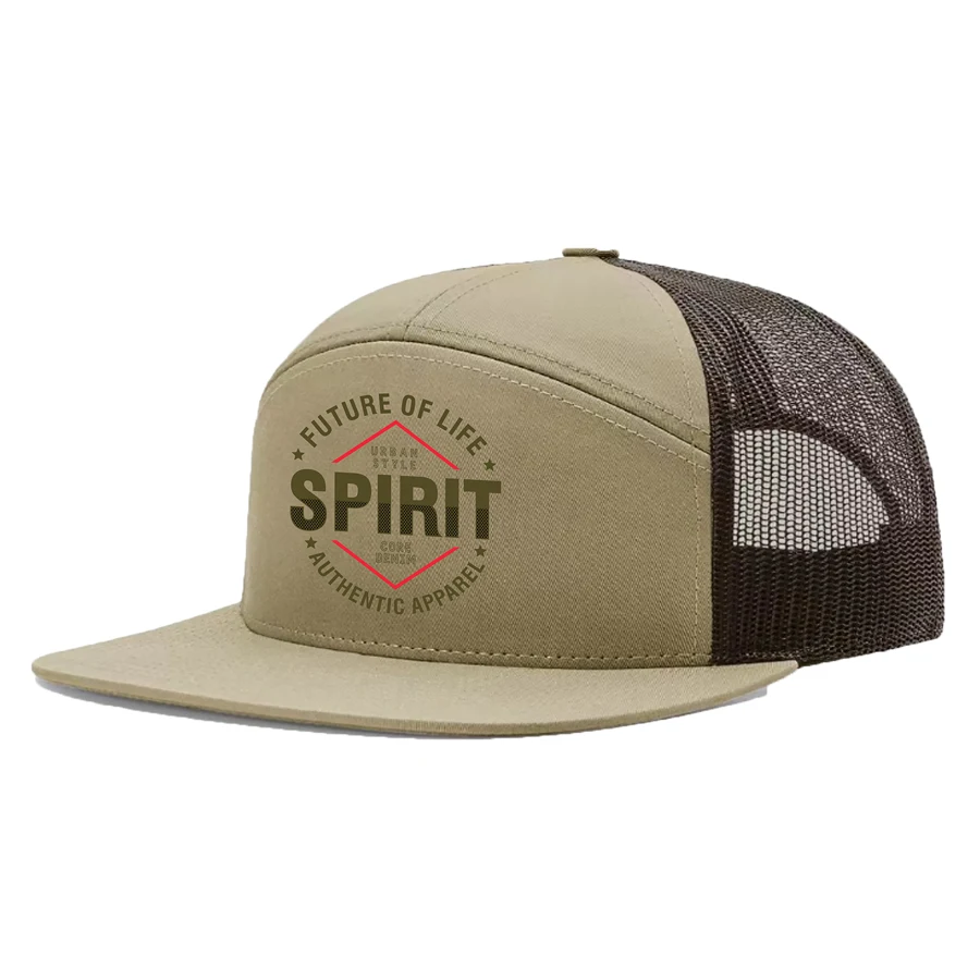 Cotton 7-Panel Skull Cap with Mesh Back 1