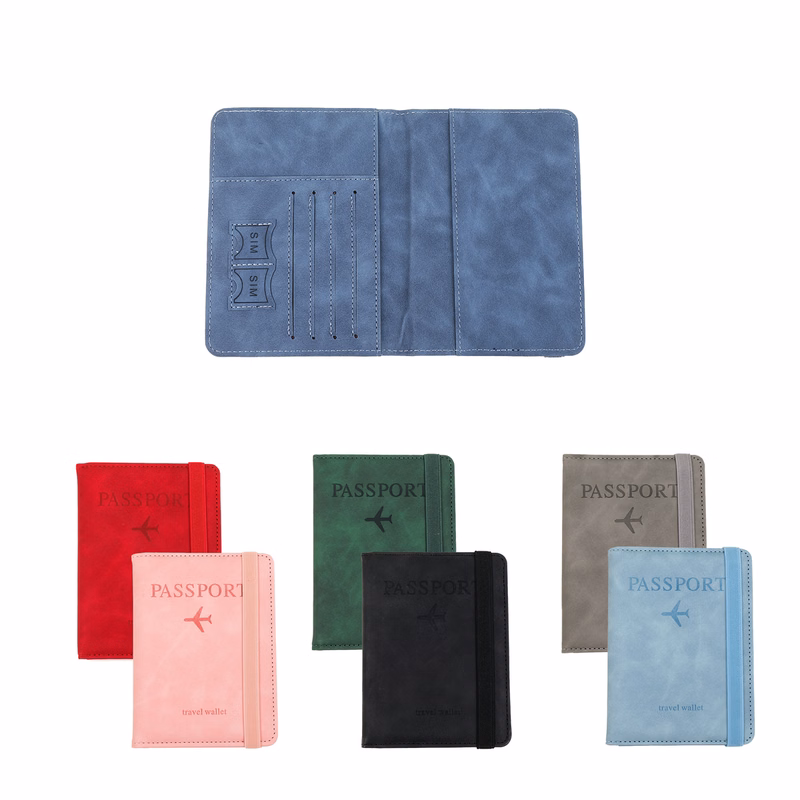 Strappy PU Passport Holder And Card Holder Travel