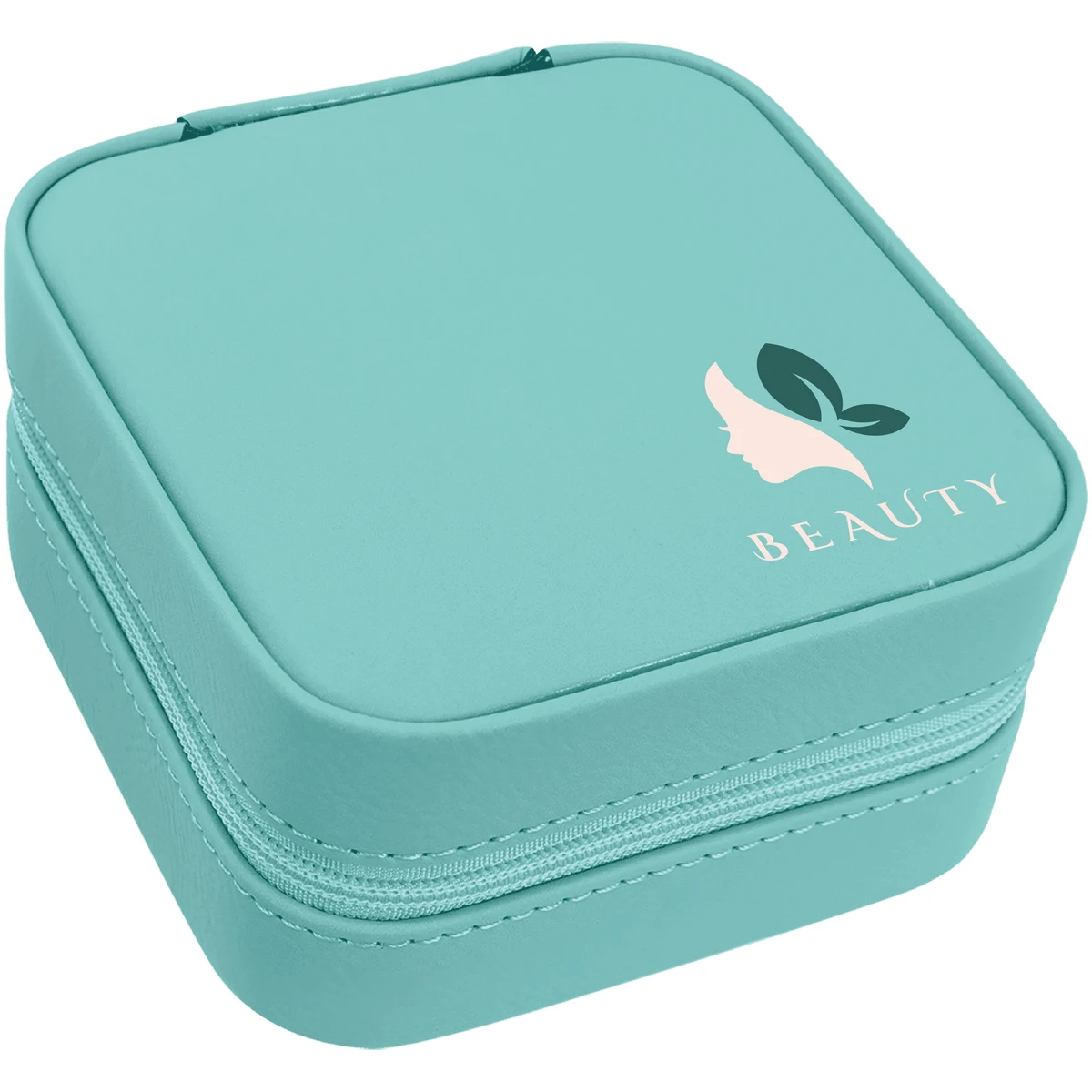Teal Leatherette Travel Jewelry Box 1