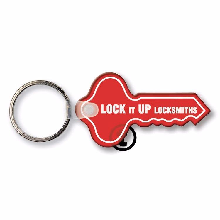 Key Shaped Key Tag w/Round Head (Spot Color)