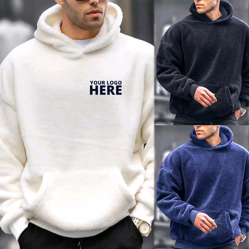 Flannel Pullover Hooded Sweatshirt