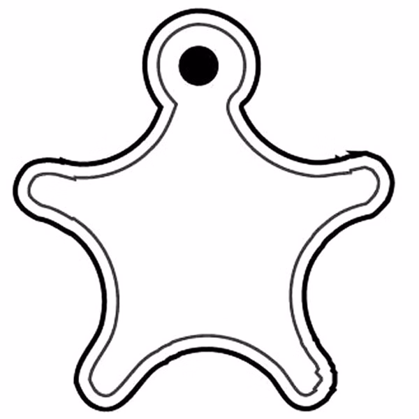 Star Shield Badge Key Tag - Spot Color