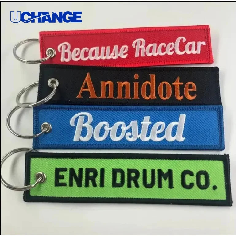 Embroidered Keychain Tag Fabric Promotional Label 1