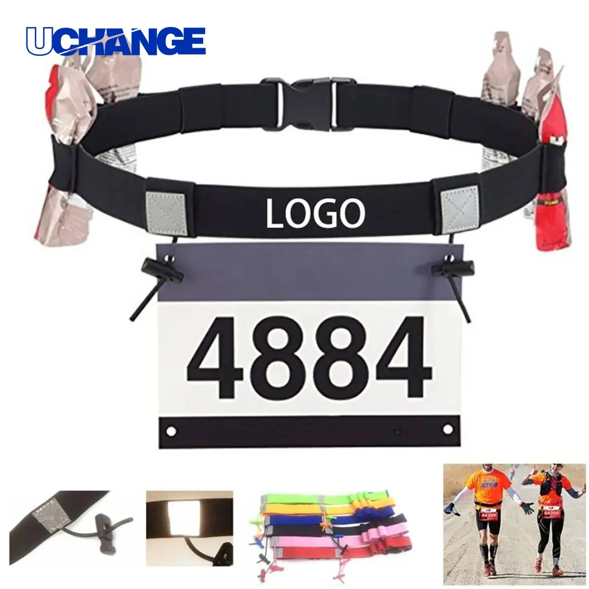 Reflective Multifunction Race Number Belt for Running Events and Sports Use 1