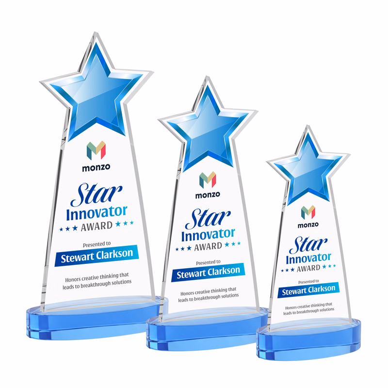 Starlite VividPrint™ Award on Alberton Base - Sky Blue