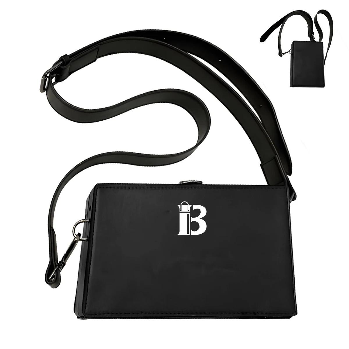 PU Leather Box Crossbody Bag 1