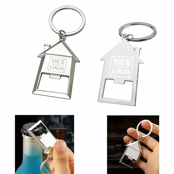 Custom House Shaped Bottle Opener Key Holder — Real Estate Promotional Gift