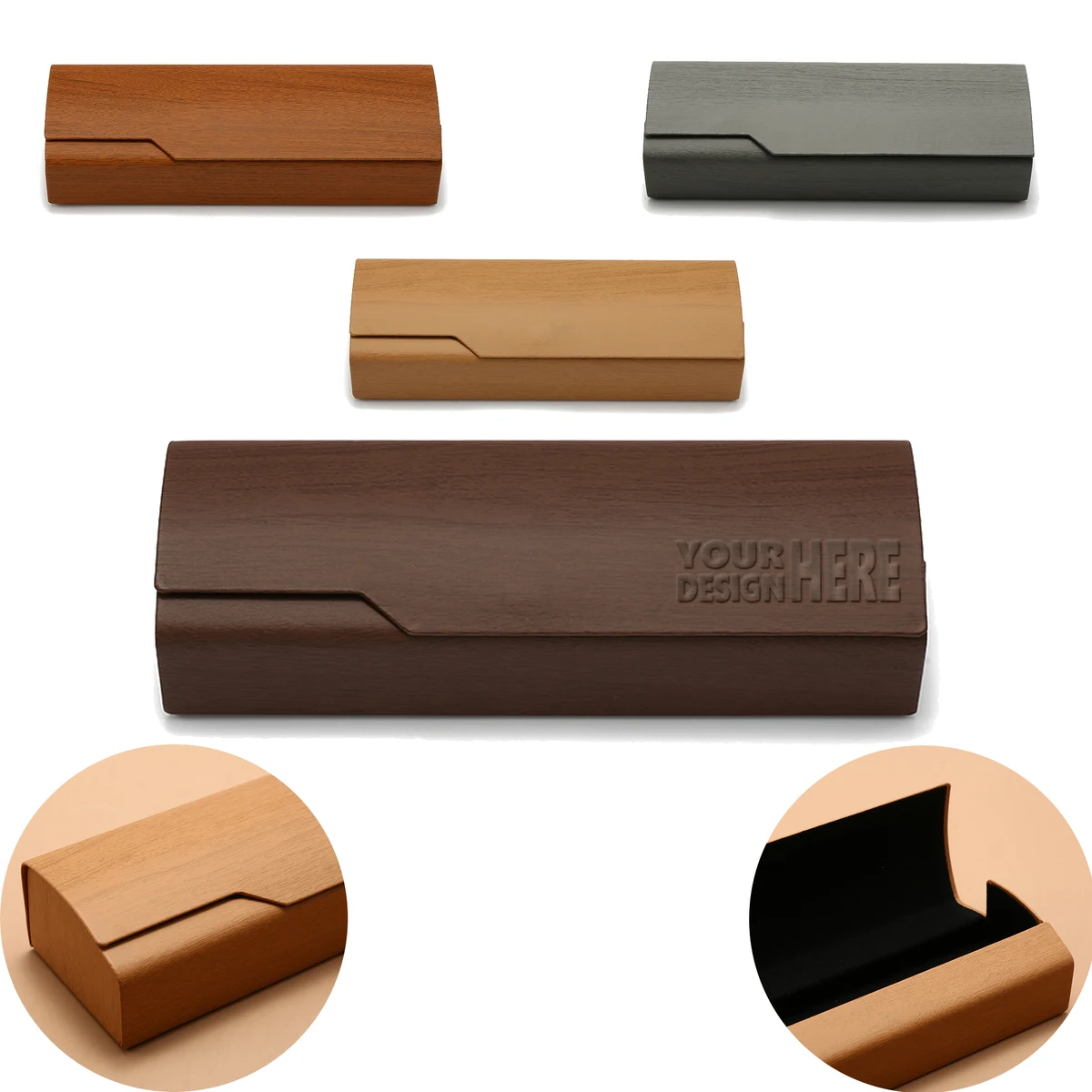 MOQ 10pcs Wooden Grain Glasses Case 1