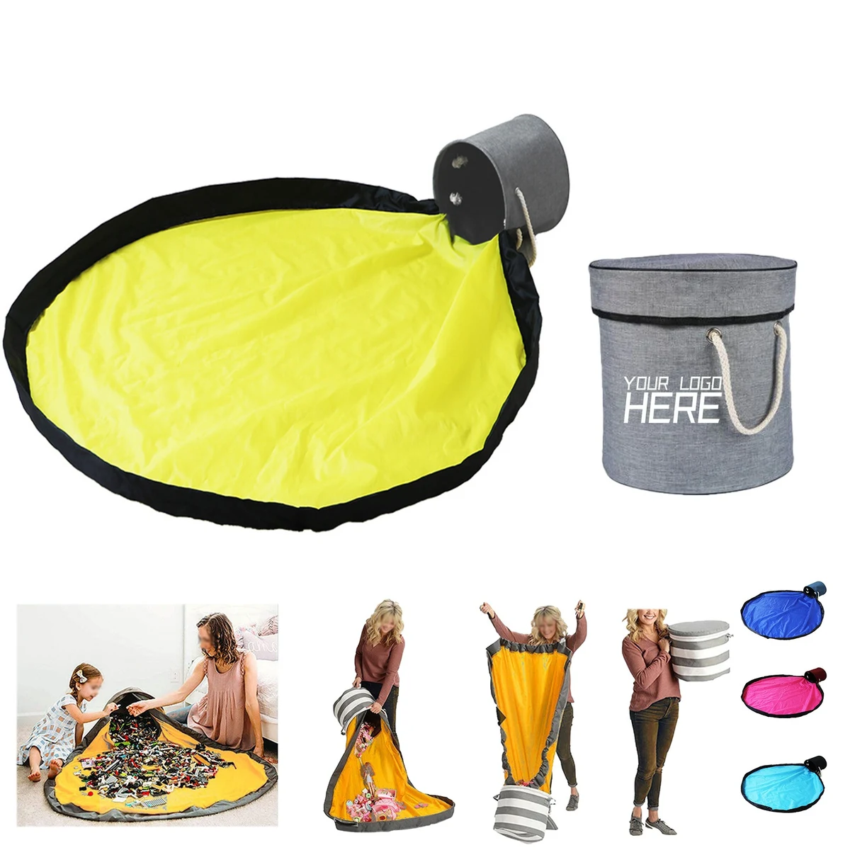 Toy Storage Basket and Play Mat 1