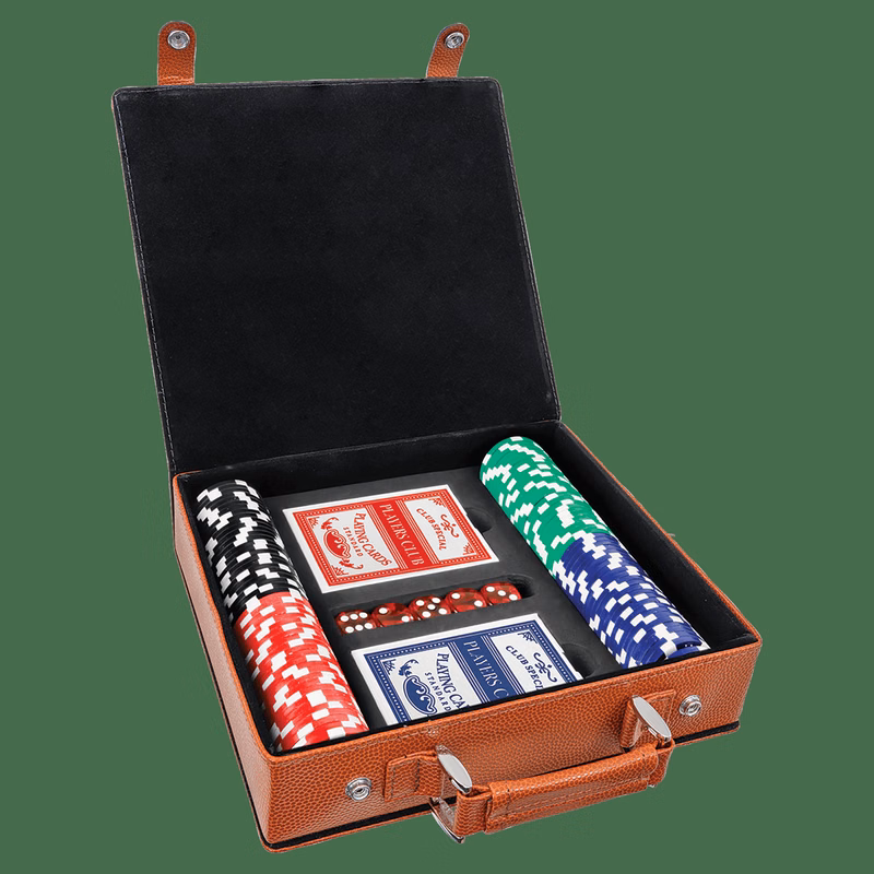 Basketball Leatherette 100 Chip Poker Set