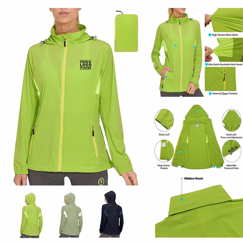 Women HikingLittle Donkey Andy Women's UPF 50+ Sun Protection Hoodie Jacket with Pocket