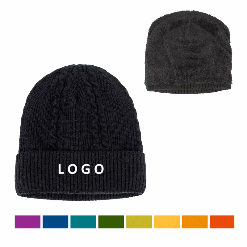 Sherpa Fleece Lining Knitted Beanie
