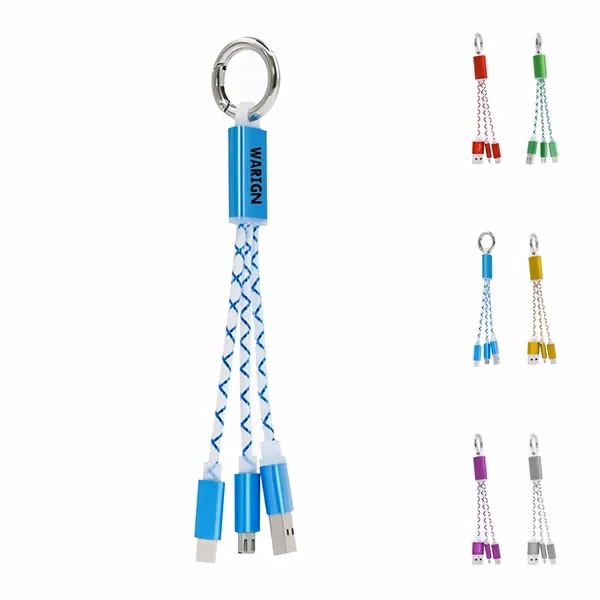 Custom 2 in 1 USB Type C & Micro USB Keychain Cable — Multi Device Charging