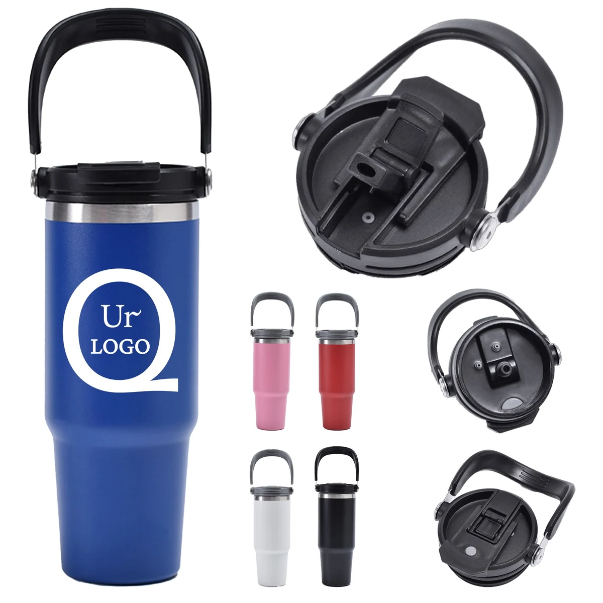 30 Oz Stainless Steel Tumbler W/ Handle 1