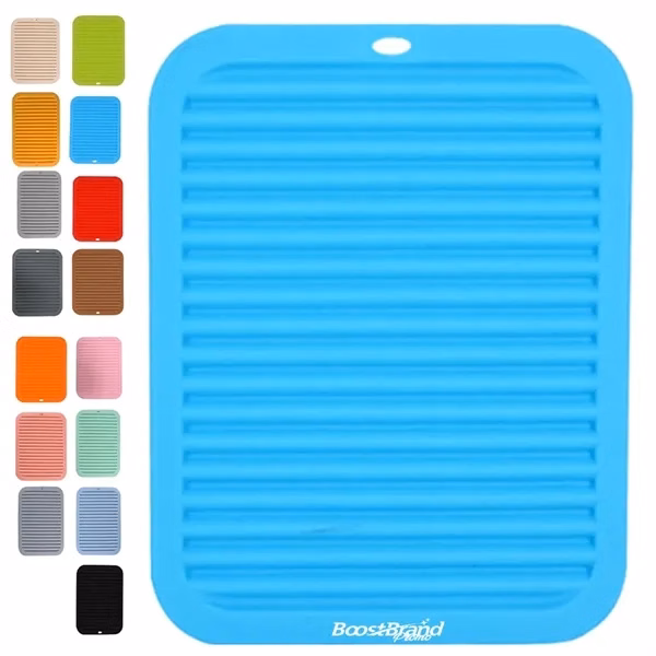 Custom Silicone Ribbed Non-Slip Drying Mat 11.81 x 9.06 — Food Service