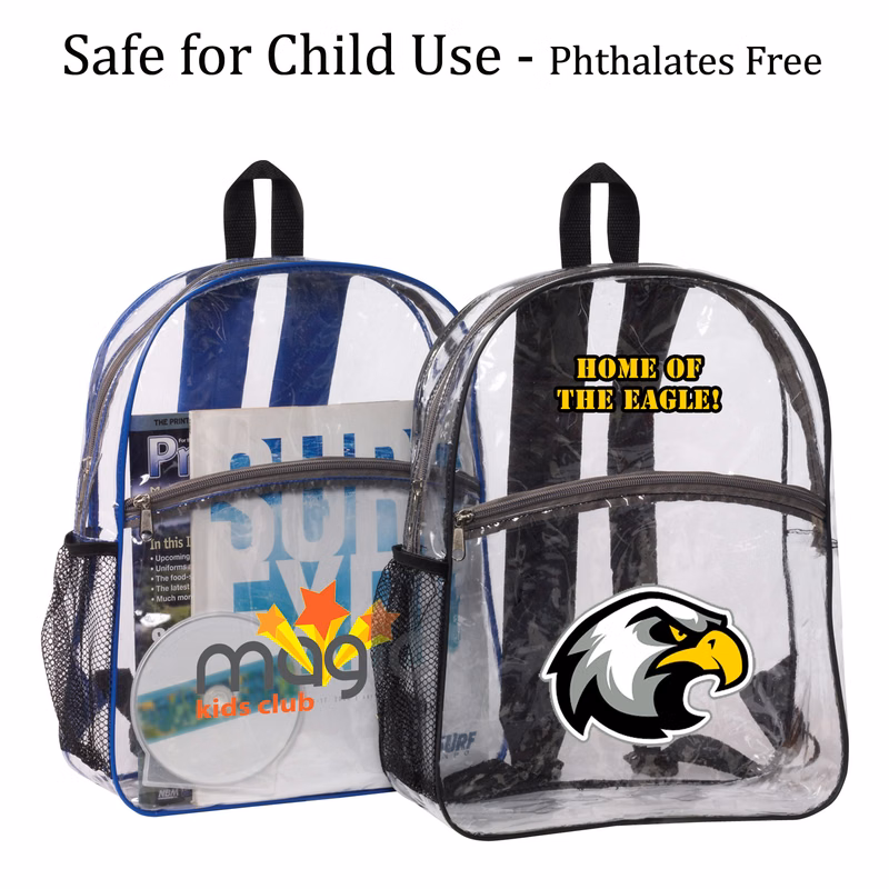 New & Improved Clear Zipper Backpack, Safe for Child Use