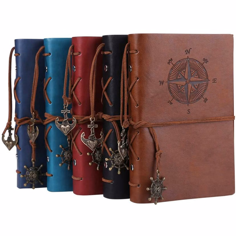 Vintage Leather Refillable Spiral Daily Notepad