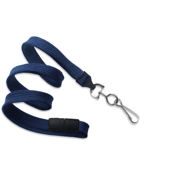 3/8" Breakaway Blank Lanyard w/Swivel Hook (Navy Blue) 1