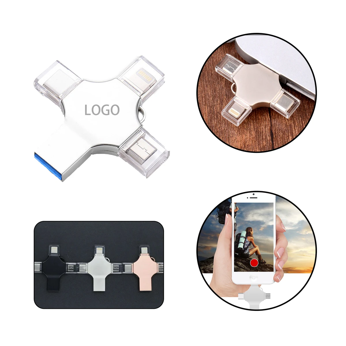 MOQ:30pcs 4-In-1 USB Drive 1