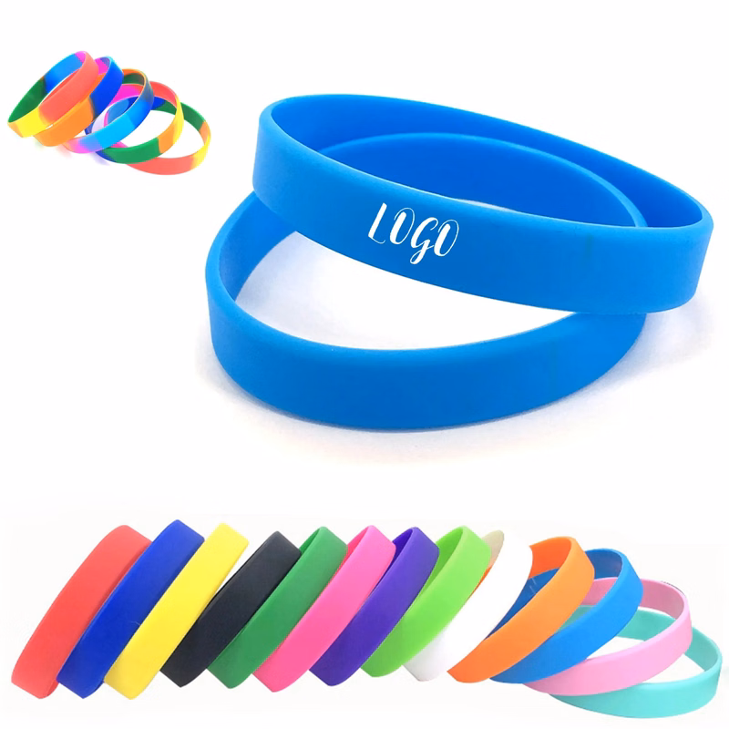 Solid Colored Silicone Wristband (1/2" Wide)