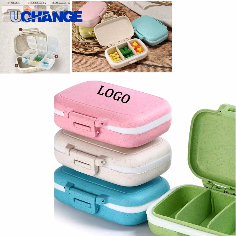 Wheat Straw Pill Organizer Eco-Friendly Portable Case