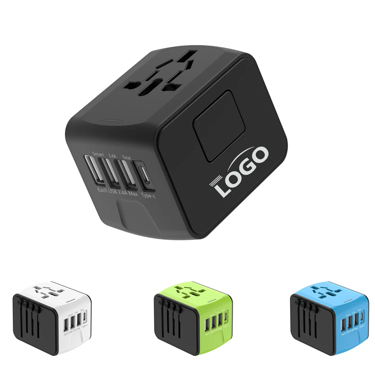 Universal Travel Adapter Plug with USB and Type-C Ports 1