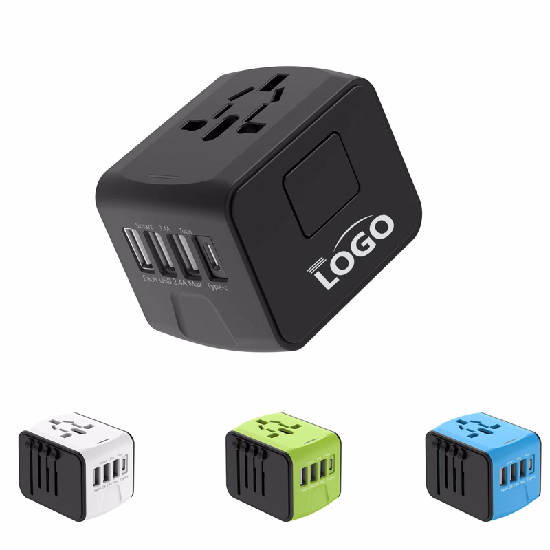 Universal Travel Adapter Plug with USB and Type-C Ports