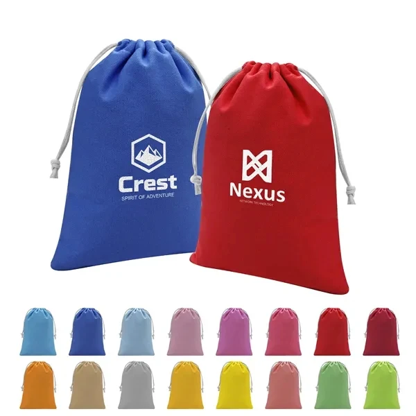 Custom 7 inch x 5 inch Cotton Drawstring Gift Bag — Reusable Party Pouch 1