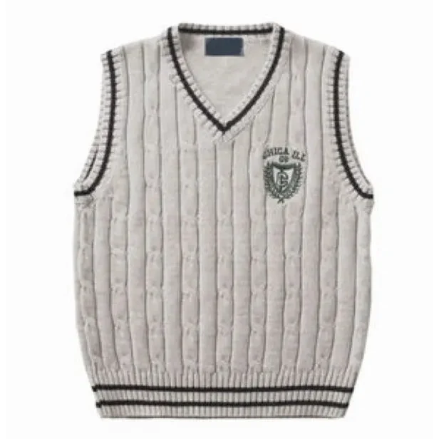Knitted Sleeveless Student Sweater Vest 1