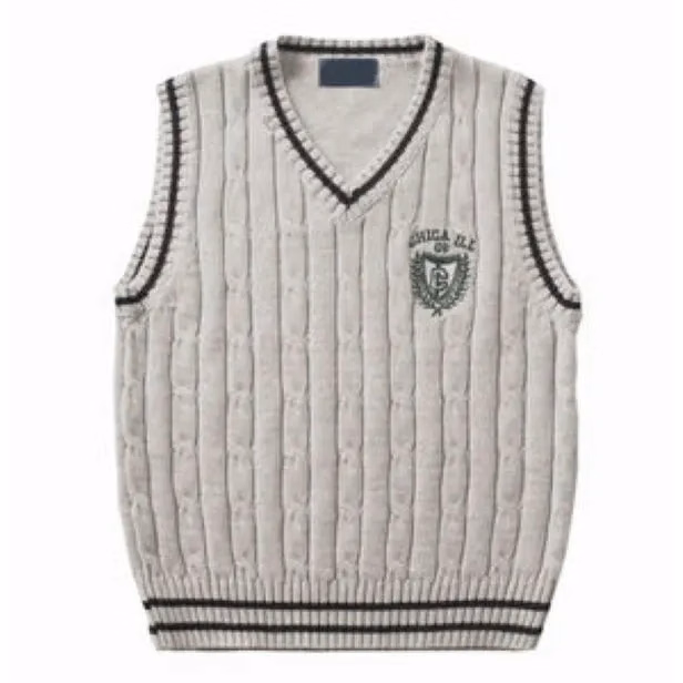 Knitted Sleeveless Student Sweater Vest