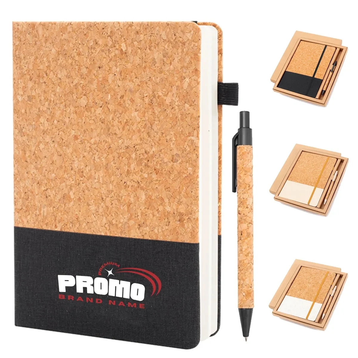 Eco Friendly Cork Gift Soft Wood Notebook Set with Pen 1