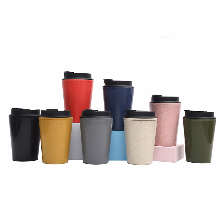 12 Oz Double Layer Mini Car Carrying Plastic Coffee Cup