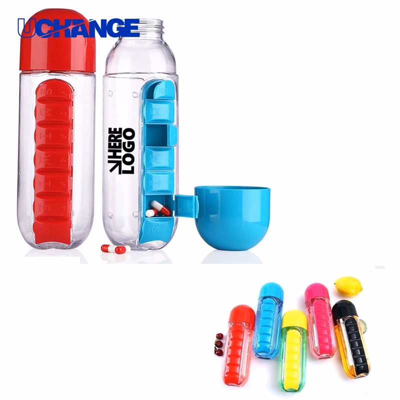 20oz Water Bottle with Pill Compartment