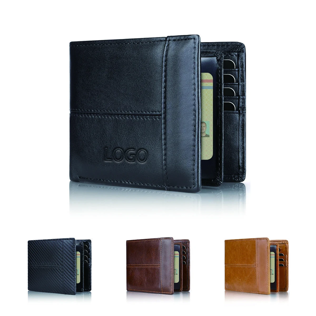 Men'S Genuine Leather Wallet Card Slots 1