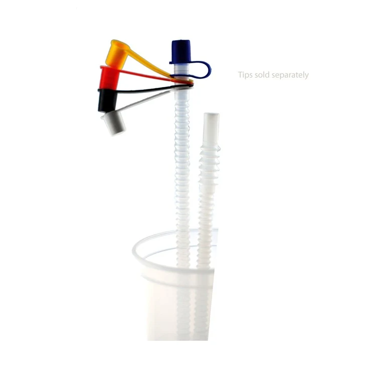 10.000" Corrugated Flex Plastic Straw Natural 1